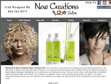 Tablet Screenshot of newcreationsalon.com